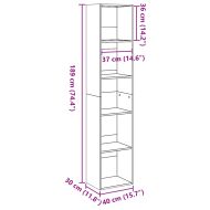 Библиотека, старо дърво, 40x30x189 см, инженерно дърво
