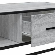 Кафе маса, сив сонома, 100x57x35 см, инженерно дърво и метал