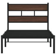 Рамка за легло, без матрак, с табла, кафяв дъб, 107x203 см