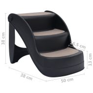 Сгъваема кучешка стълба с 3 стъпала, черна