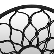 Градинско огледало, черно, 60x3 см, желязо, кръгло, за открито