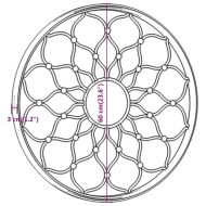 Градинско огледало, черно, 60x3 см, желязо, кръгло, за открито