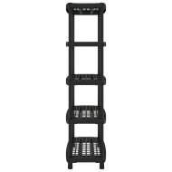 Стелаж за съхранение с 5 рафта, черен, 93,5x45,5x194,5 см, PP