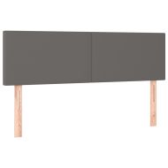 Боксспринг легло с матрак, сиво, 140x190 см изкуствена кожа
