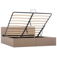 Легло с повдигащ механизъм капучино изкуствена кожа 160x200 cм