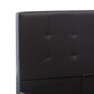Легло с повдигащ механизъм, черно, изкуствена кожа, 100x200 cм