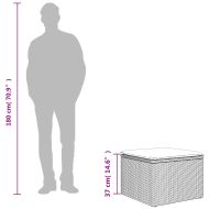Градинска табуретка с възглавница бежова 55x55x37 см полиратан