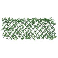 Решетка от изкуствен бръшлян разширяема зелена 186x30 см