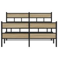 Метална рамка за легло, без матрак, сонома дъб, 150x200 см