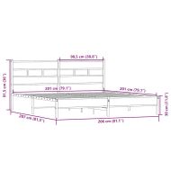 Метална рамка за легло, без матрак, сонома дъб, 200x200 см