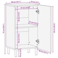 Сайдборд, черен, 40x33x75 см, инженерно дърво