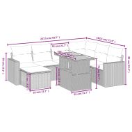Градински диван с възглавници, 8 части, бежов полиратан