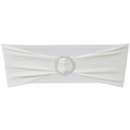 Разтегателна декоративна лента за стол с катарама, кремаво, 25 бр