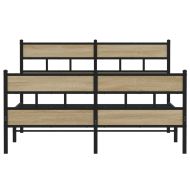 Метална рамка за легло, без матрак, сонома дъб, 160x200 см