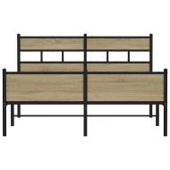 Метална рамка за легло, без матрак, сонома дъб, 160x200 см