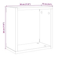 Стенни кубични рафтове, 4 бр, старо дърво, 30x15x30 см