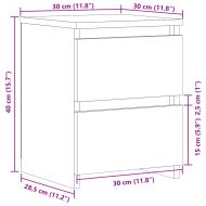 Нощно шкафче, старо дърво, 30x30x40 см, инженерно дърво