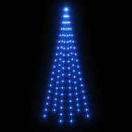 Коледна елха на флагщок, синьо, 108 LED, 180 см