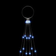 Коледна елха на флагщок, синьо, 108 LED, 180 см