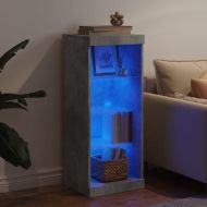 Сайдборд с LED светлини, бетонно сив, 41x37x100 см