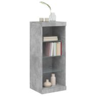 Сайдборд с LED светлини, бетонно сив, 41x37x100 см