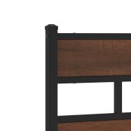 Метална рамка за легло, без матрак, кафяв дъб, 150x200 см