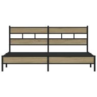 Метална рамка за легло, без матрак, сонома дъб, 180x200 см