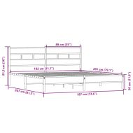 Метална рамка за легло, без матрак, сонома дъб, 180x200 см