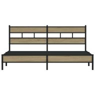 Метална рамка за легло, без матрак, сонома дъб, 193x203 см