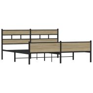 Метална рамка за легло, без матрак, сонома дъб, 193x203 см