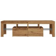 ТВ шкаф с LED осветление, 140x36,5x40 см, инженерно дърво