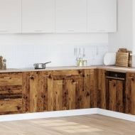 Шкаф с чекмеджета "Lyon", старо дърво, 60x46x81,5 см, инженерно дърво