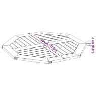Плот за маса 70x70x2 см осмоъгълен масивна дървесина акация