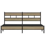 Метална рамка за легло, без матрак, сонома дъб, 183x213 см