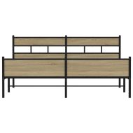 Метална рамка за легло, без матрак, сонома дъб, 200x200 см