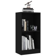 Етажерка за книги, черна, 40x24x75 см, инженерно дърво