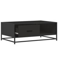 Кафе маса, черно, 90x57x35 см, инженерно дърво и метал