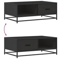 Кафе маса, черно, 90x57x35 см, инженерно дърво и метал