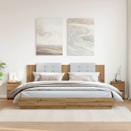 Нощни шкафчета, 2 бр, дъб артизан, 30x30x40 см, инженерно дърво