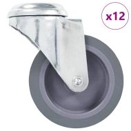 12 бр въртящи се колела с отвори за болт, 75 мм