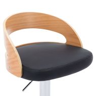 Бар табуретки, 2 бр, черни, изкуствена кожа и извито дърво