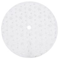 Луксозна коледна пола за елха, бяла, 150 см, изкуствена кожа