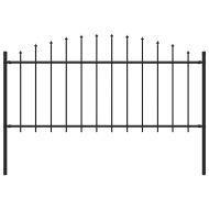 Градинска ограда с връх пика, стомана, (0,5-0,75)x1,7 м, черна