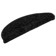 Изтривалки за стълби, 10 бр., 56x17x3 см, черни, полукръгли