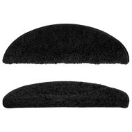 Изтривалки за стълби, 10 бр., 56x17x3 см, черни, полукръгли