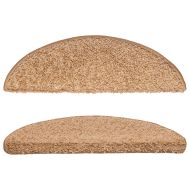 Изтривалки за стълби, 10 бр., 56x17x3 см, бежови, полукръгли