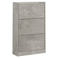 Шкаф за обувки, бетонно сив, 63x24x103 см, инженерно дърво