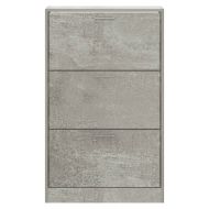 Шкаф за обувки, бетонно сив, 63x24x103 см, инженерно дърво