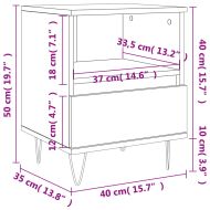 Нощно шкафче кафяв дъб 40x35x50 см инженерно дърво