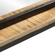 Огледало с рафт 80x8x55 см стъкло и масивно дърво манго